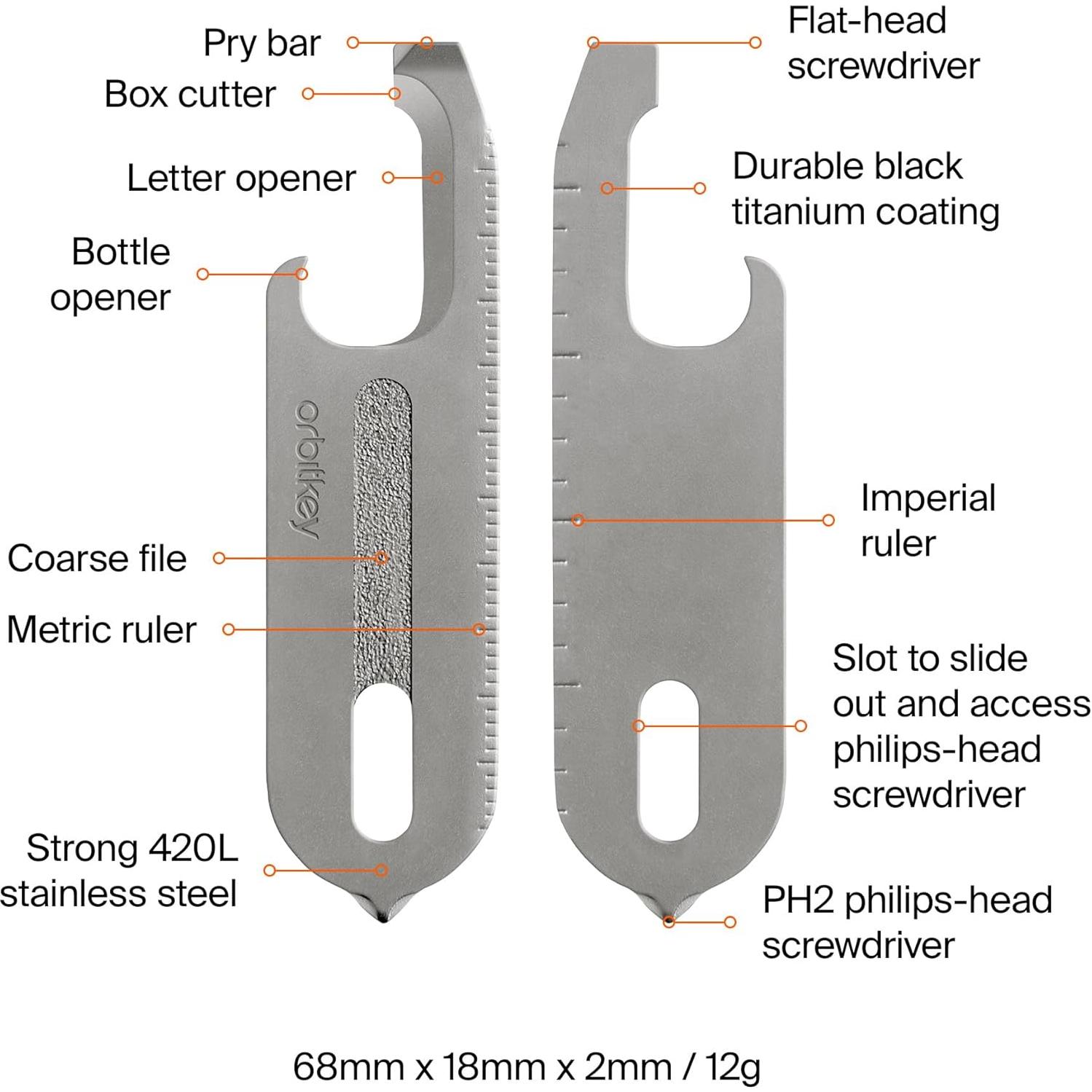 Multi-Herramienta V2 Orbitkey - Acero Inoxidable, 9 Funciones
