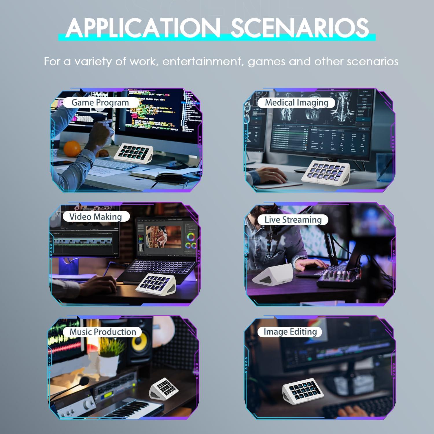 Controlador de Transmisión AKP153 MANBASNAKE 15 Teclas Macro Blanco