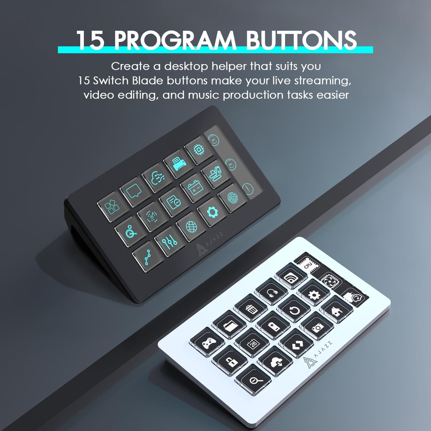 Controlador de Transmisión AKP153 MANBASNAKE 15 Teclas Macro Blanco