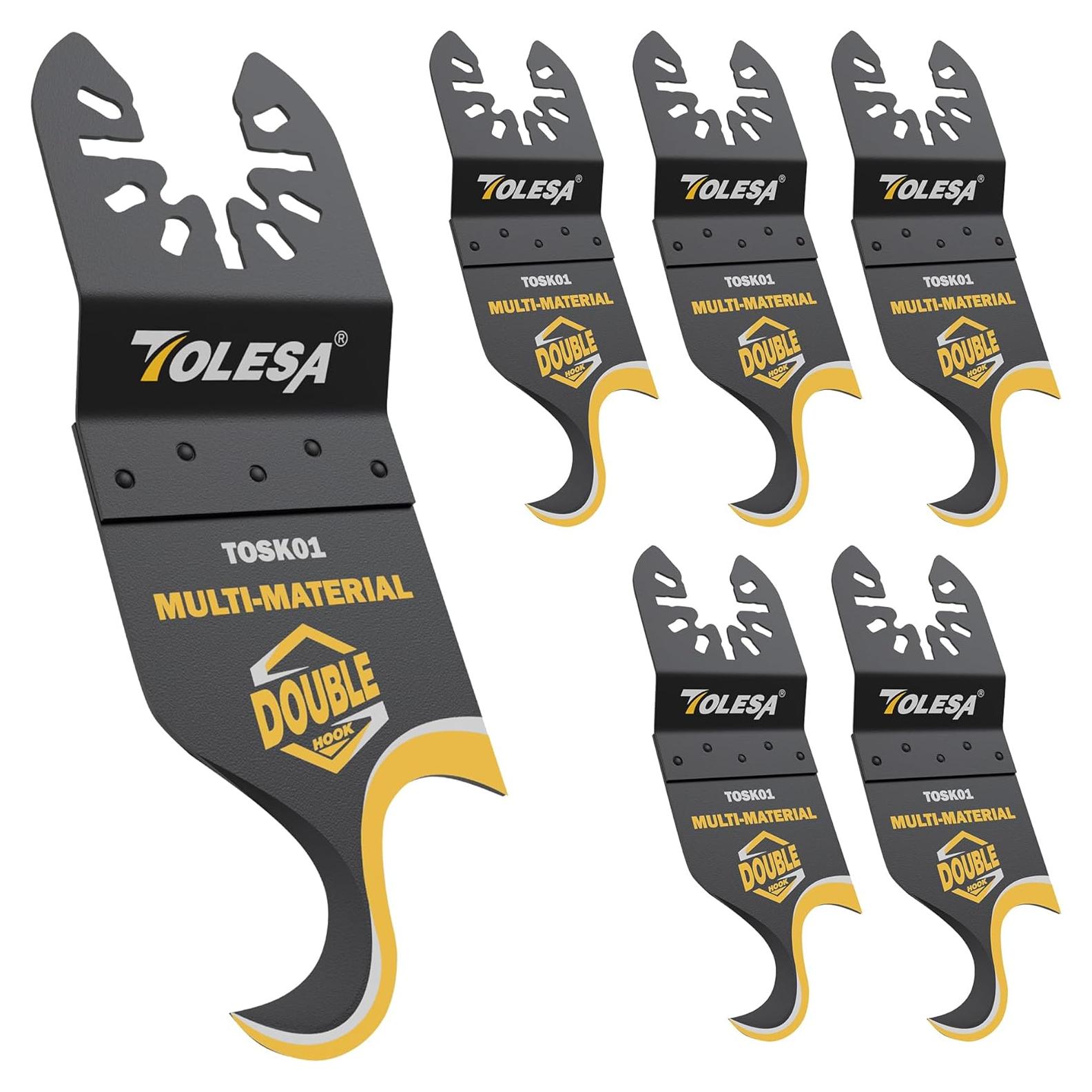 Hojas de Cuchillo de Gancho TOLESA 5 PCS para Herramienta Oscilante