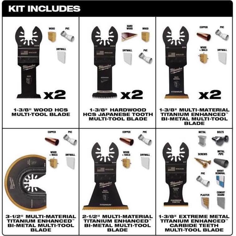 Kit de Cuchillas Multi-Herramienta Milwaukee 9PC 49-10-9113