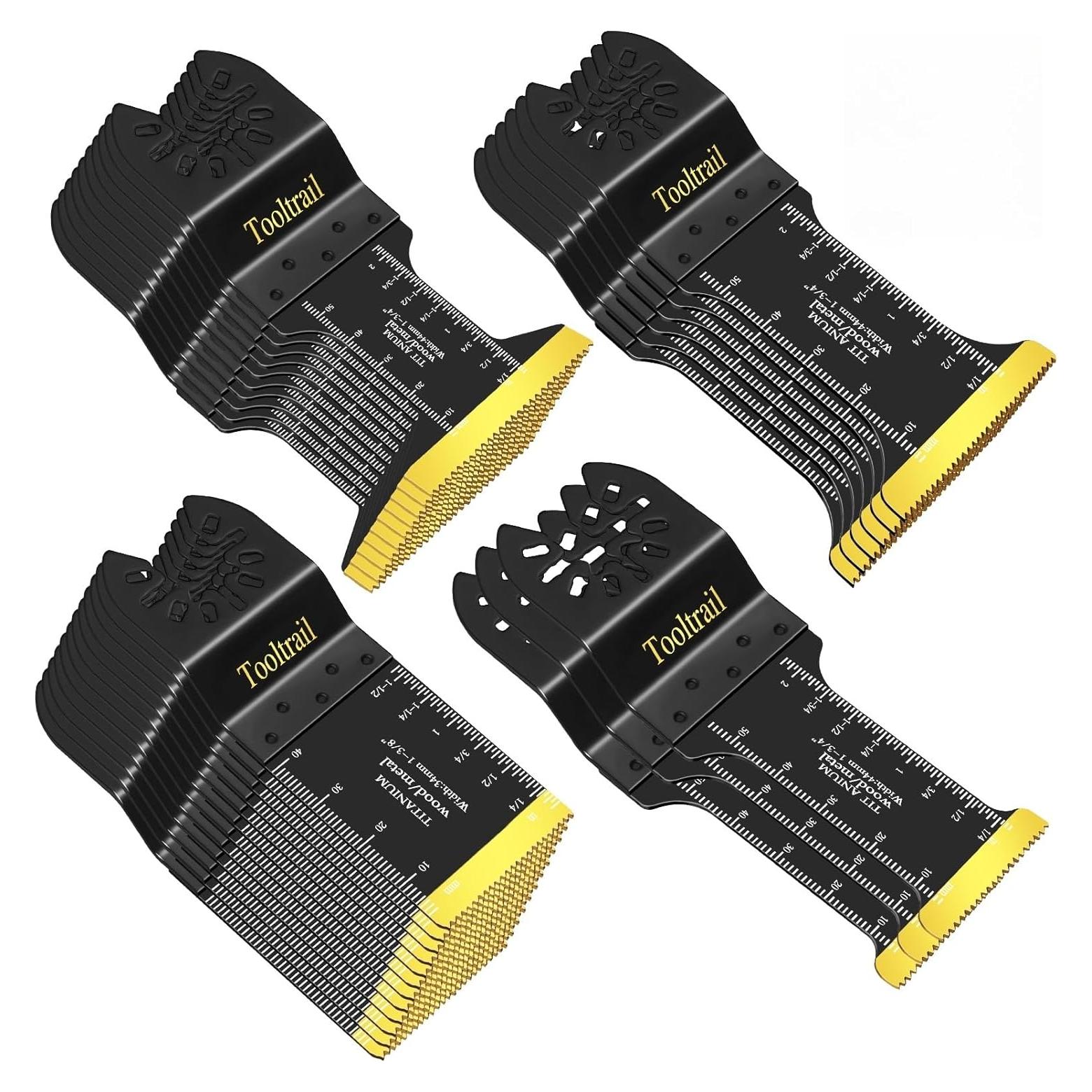 30 Cuchillas Oscilantes Titanio Tooltrail para Metal y Madera