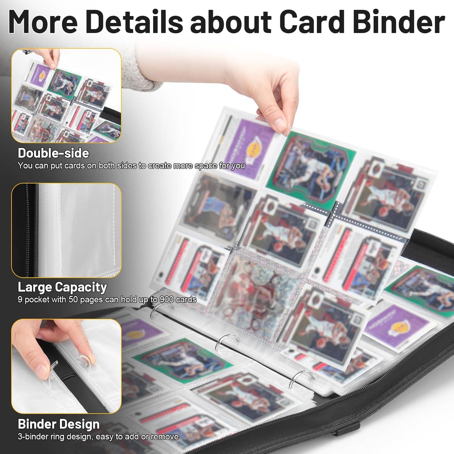 Carpeta de Tarjetas Coleccionables HYMENEX 900 Bolsillos Negra