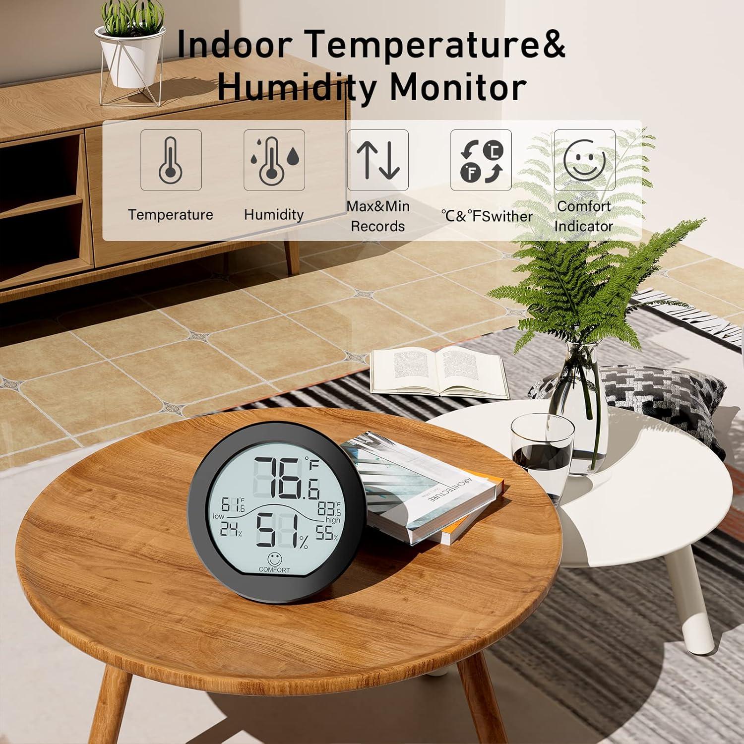 Higrómetro Termómetro SECRUI TH1 Negro - Interior, LCD, Precisión Alta