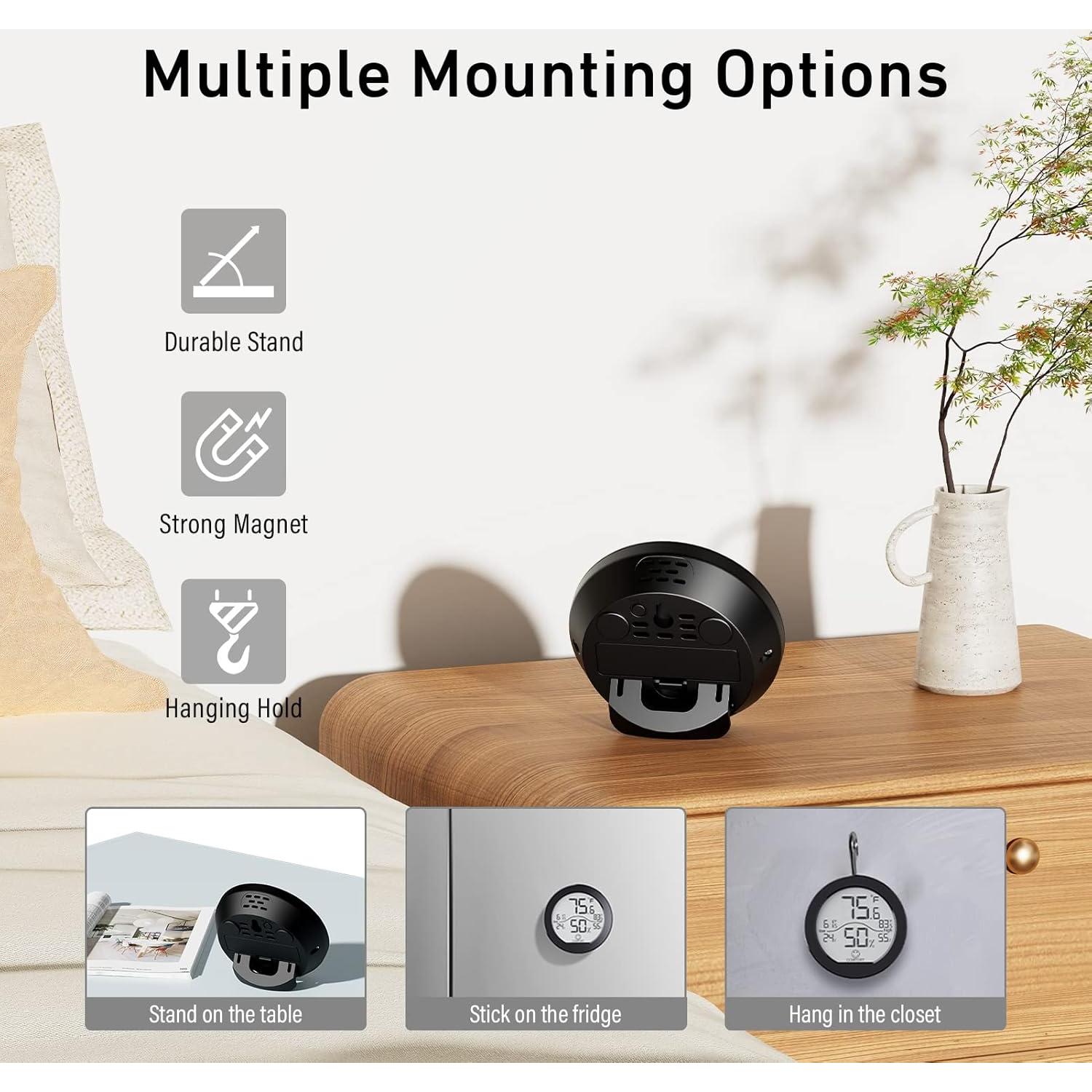 Higrómetro Termómetro SECRUI TH1 Negro - Interior, LCD, Precisión Alta