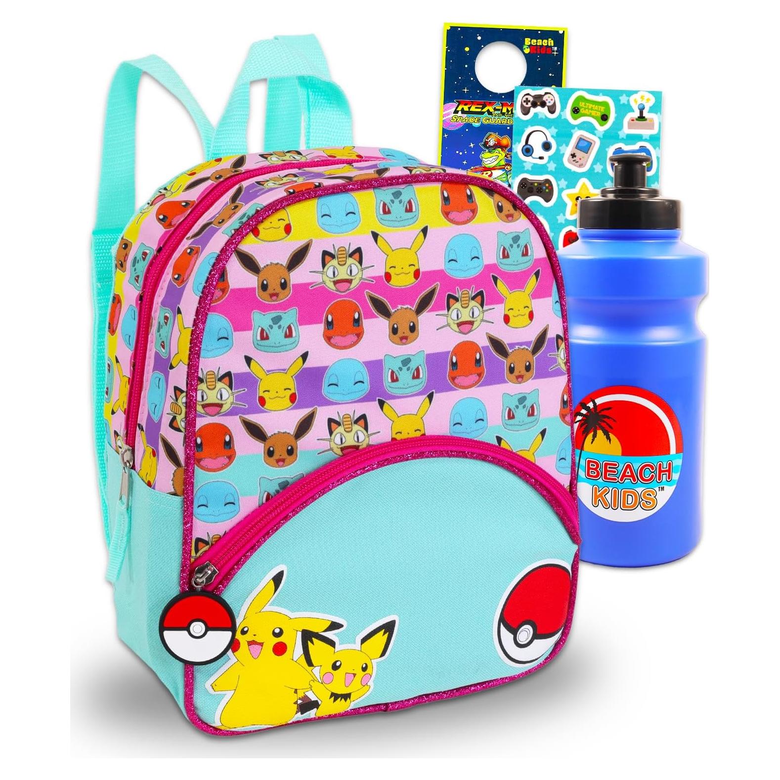 Mochila Mini Pokemon 28 cm con Botella y Accesorios