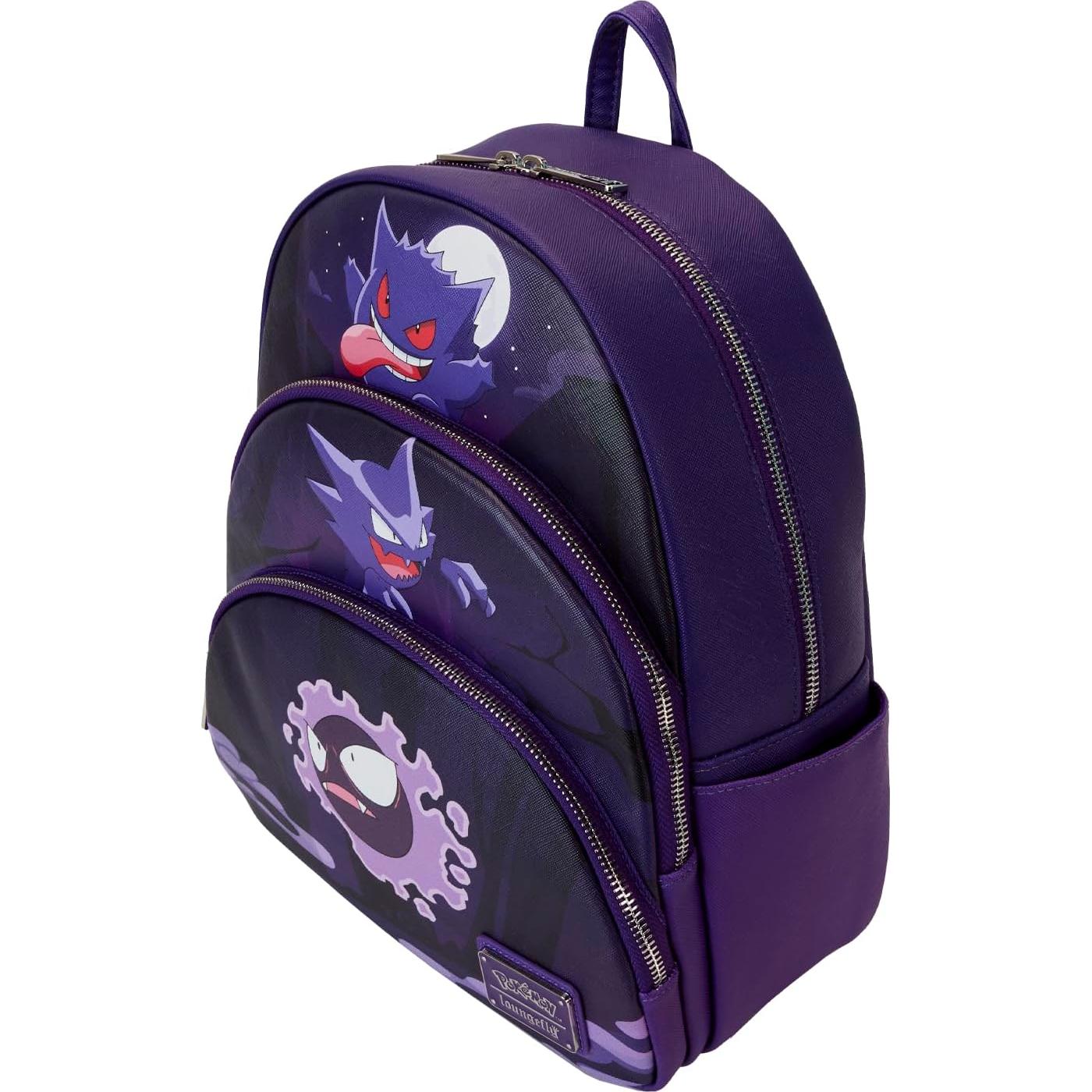 Loungefly Pokemon Gastly Evolutions Triple Pocket Mini Backpack