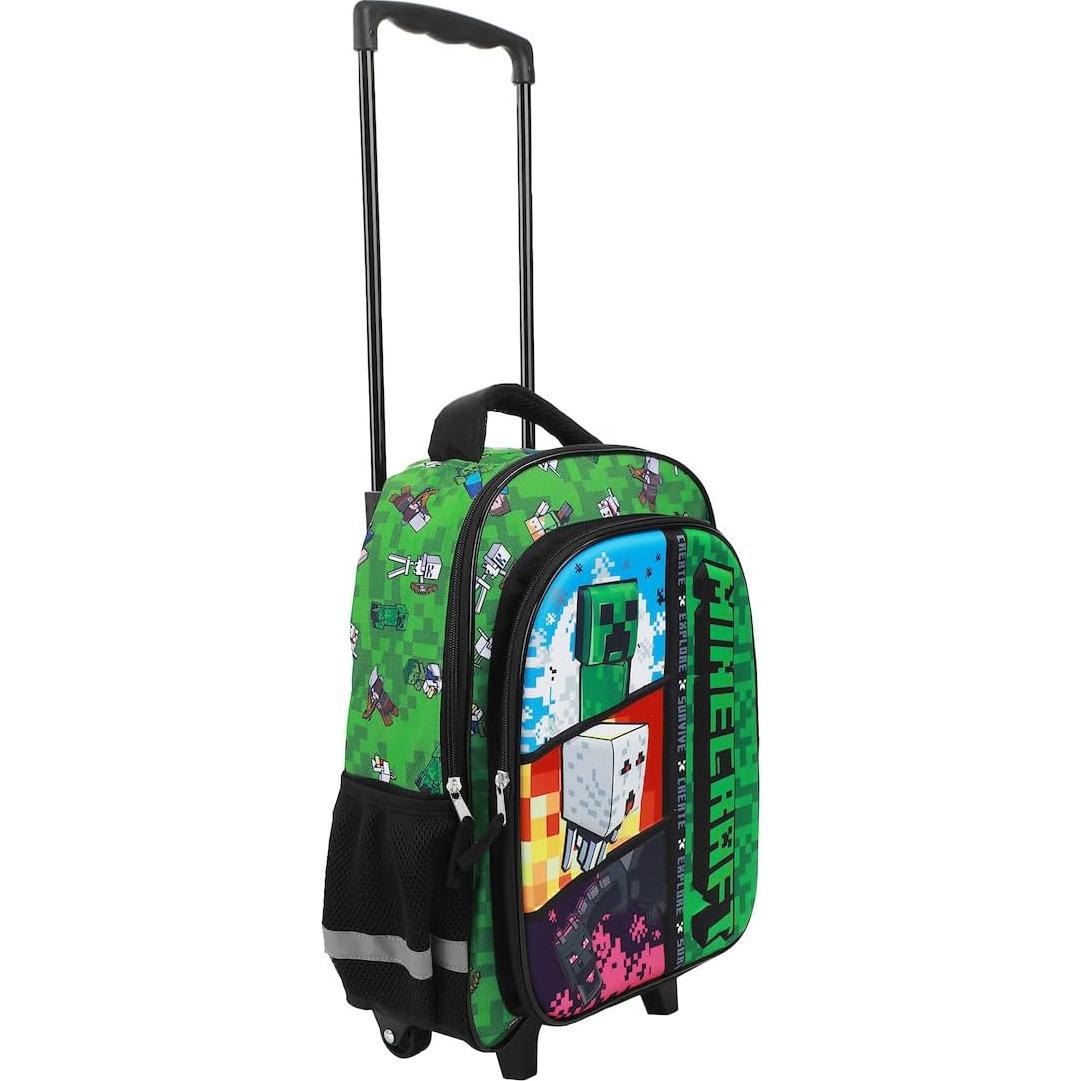 Mochila Rodante BIOWORLD Minecraft 40.64 cm con Mango Ajustable