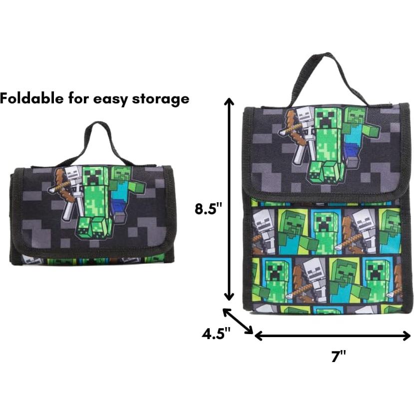 Mochila Minecraft 5 Piezas con Lonchera y Botella 40.6 cm