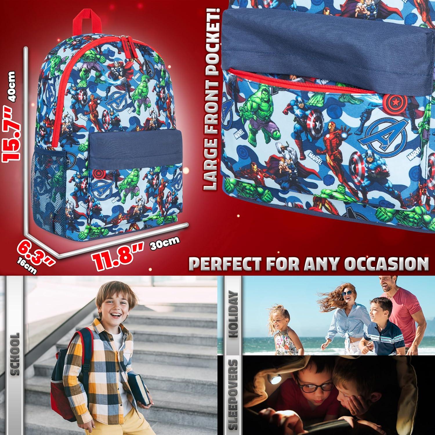 Mochila Escolar Marvel Avengers Azul para Niños y Adolescentes