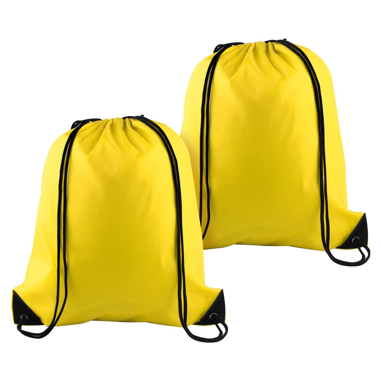 Mochila de Cuerda KUUQA Amarilla 2 Pcs 40x34 cm para Gimnasio