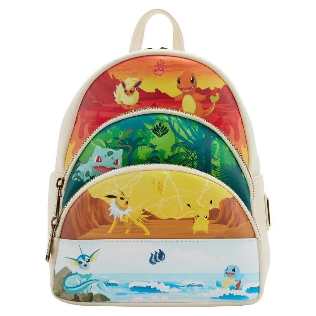 Mochila Mini Loungefly Pokémon 3 Bolsillos Cuero Vegano