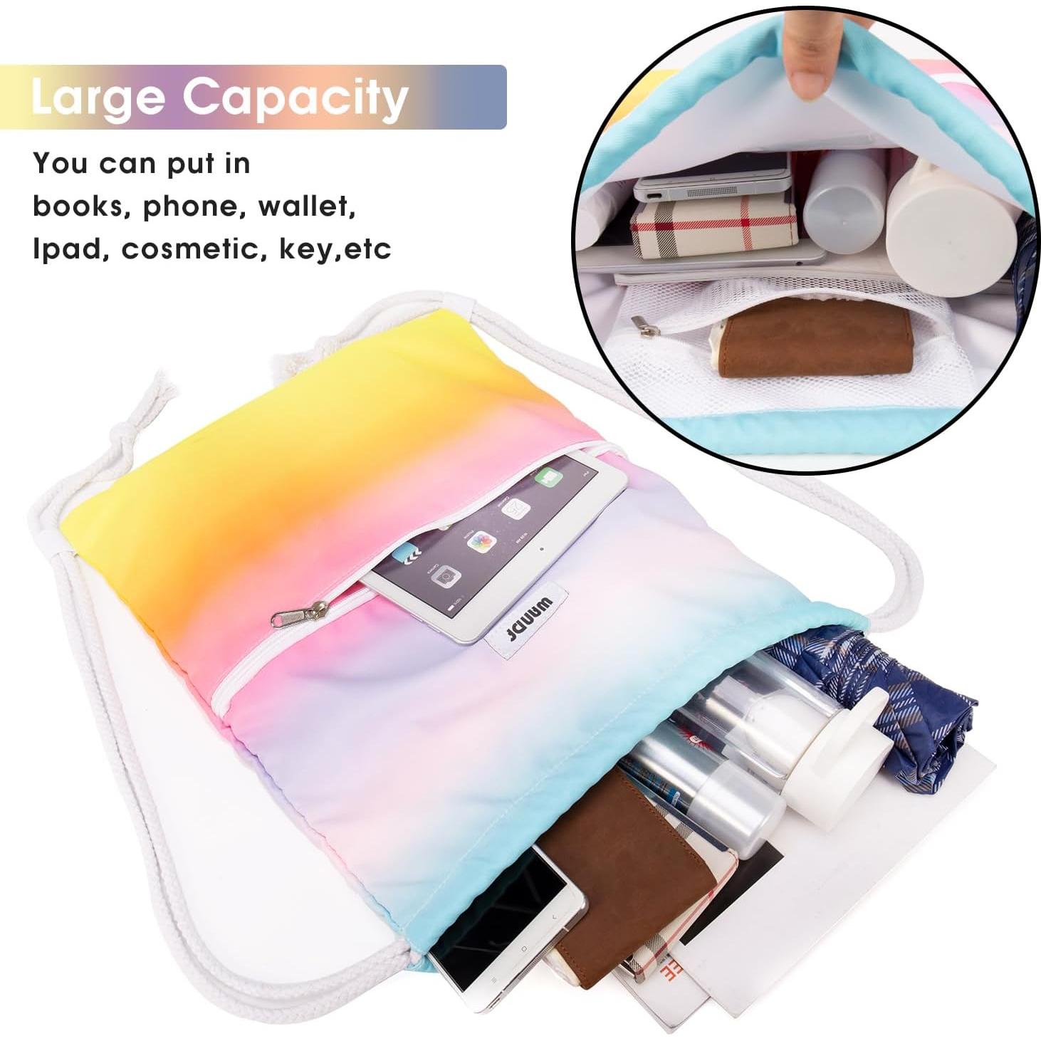 Mochila de Cuerda WANDF Resistente al Agua 10L Arco Iris