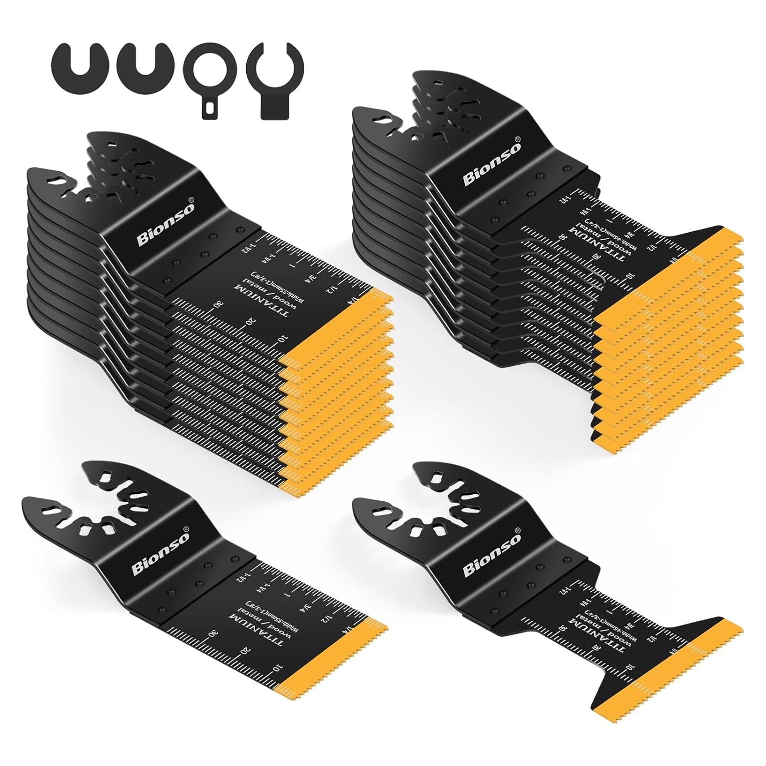 Kit de Cuchillas Oscilantes Bionso 22PCS Titanio para Madera y Metal