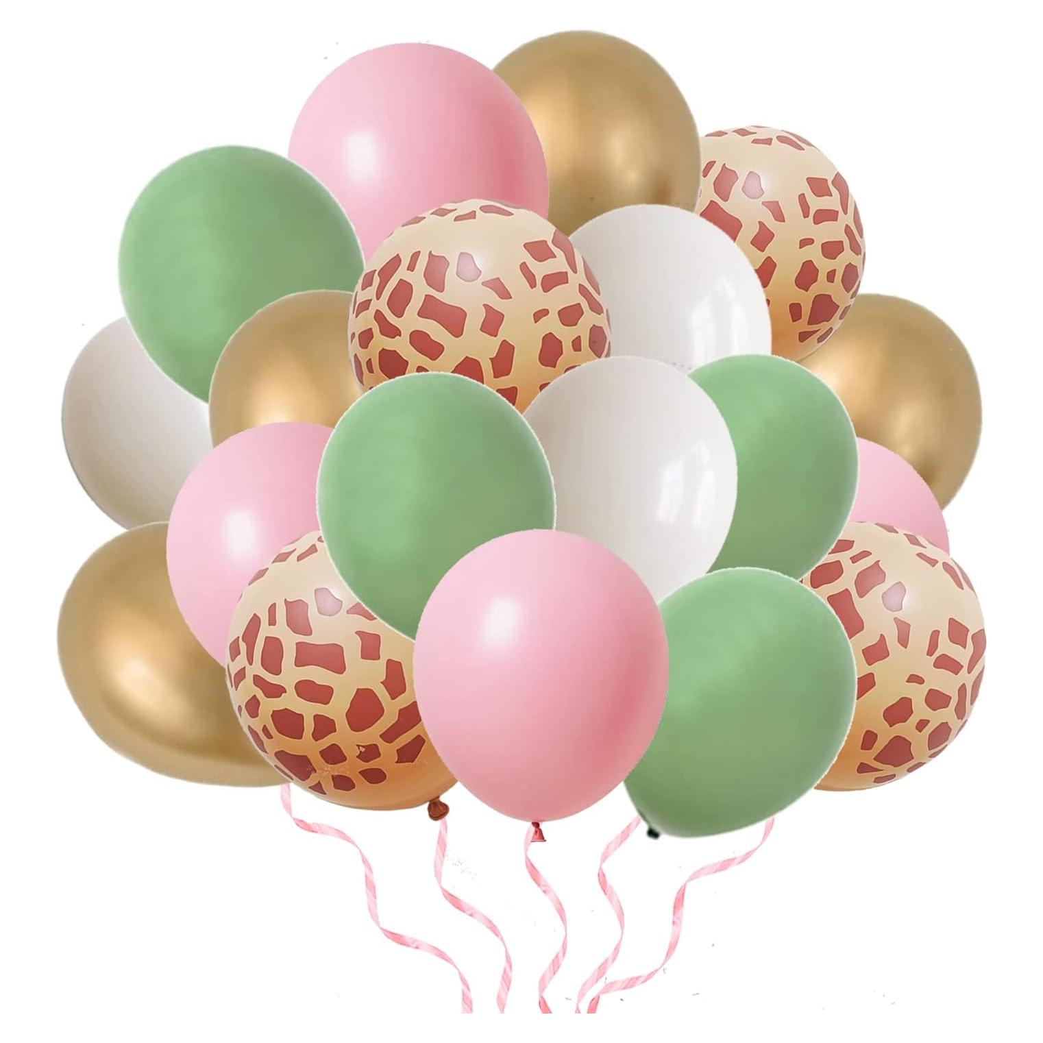 Globos de Safari Finypa 80 Piezas Decoración Rosa Verde