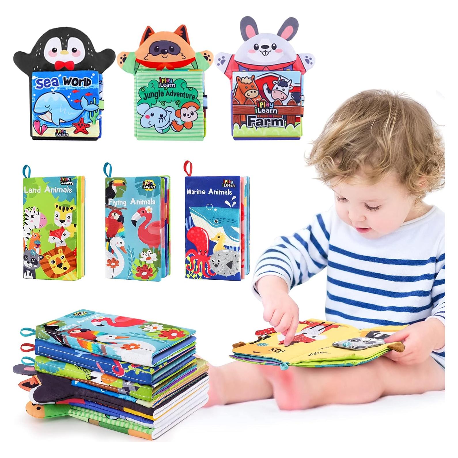 Libros Suaves para Bebés iPlay, iLearn - 6 Animales