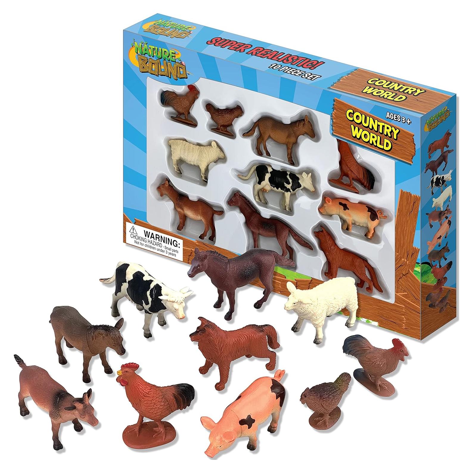 Set de Animales de Granja Nature Bound Toys - 10 Figuras Realistas