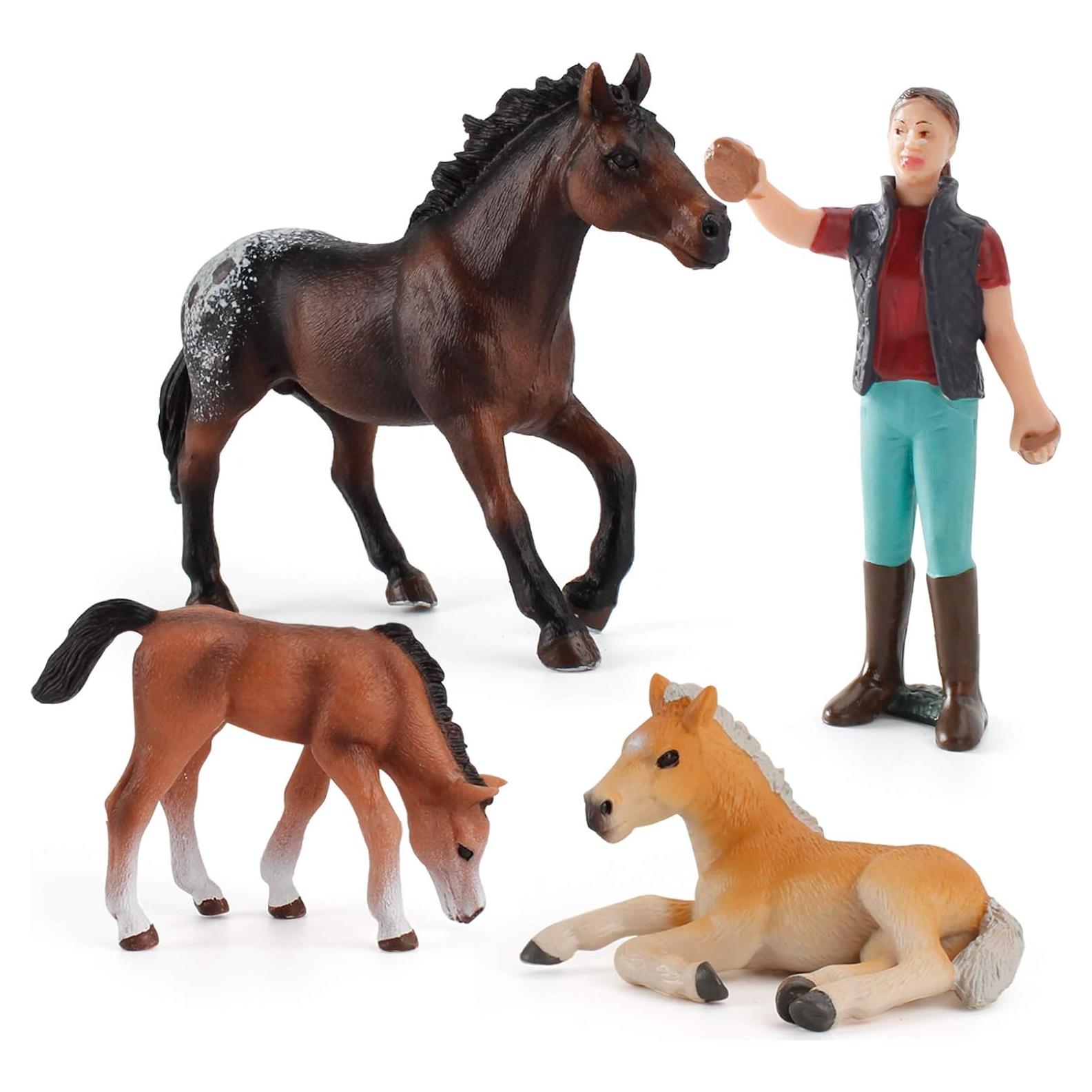 Set 4 Figuras de Caballo Appaloosa LC JoyCre Juguete Granja