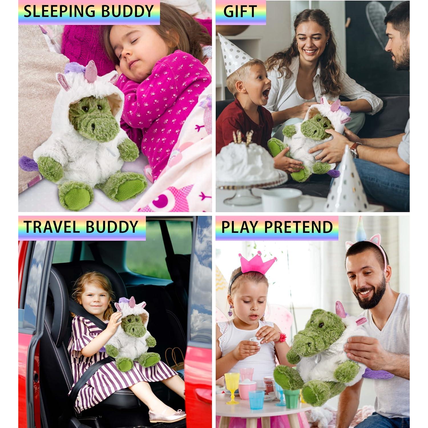 DolliBu Peluche Cocodrilo Unicornio 20cm Suave y Personalizable