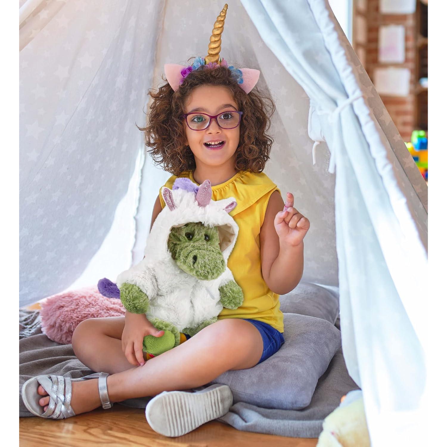 DolliBu Peluche Cocodrilo Unicornio 20cm Suave y Personalizable