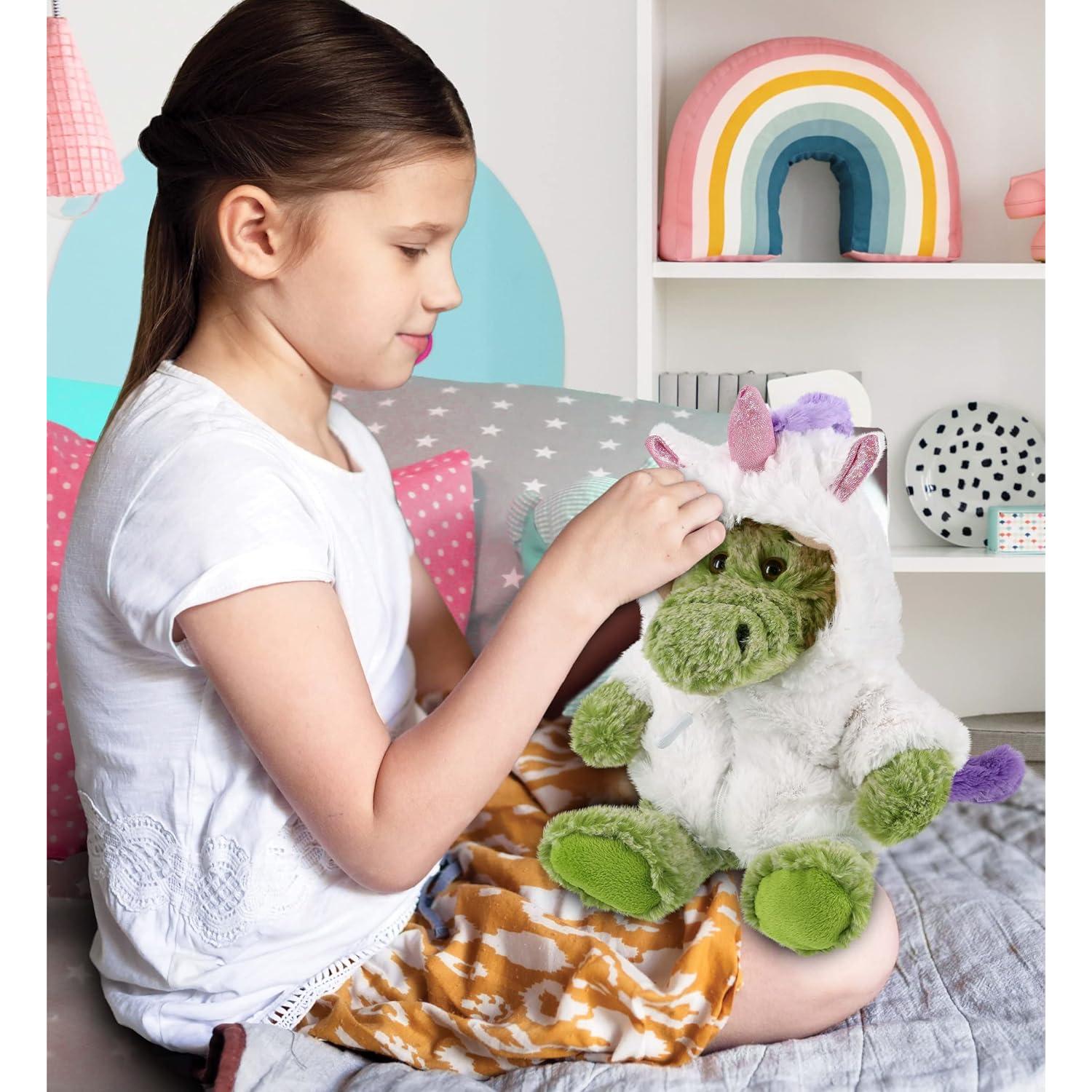 DolliBu Peluche Cocodrilo Unicornio 20cm Suave y Personalizable