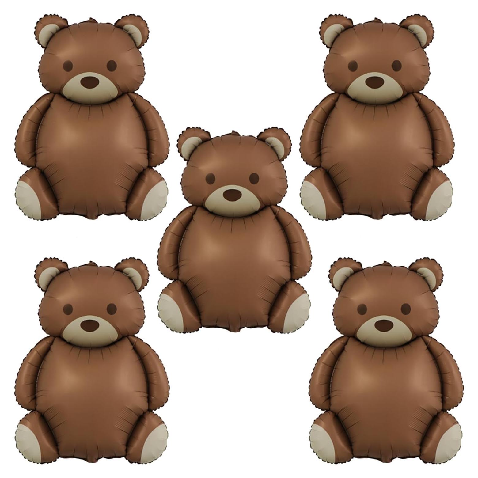 Globos de Oso Marrón Finypa 5pcs 90 cm Decoración Fiesta