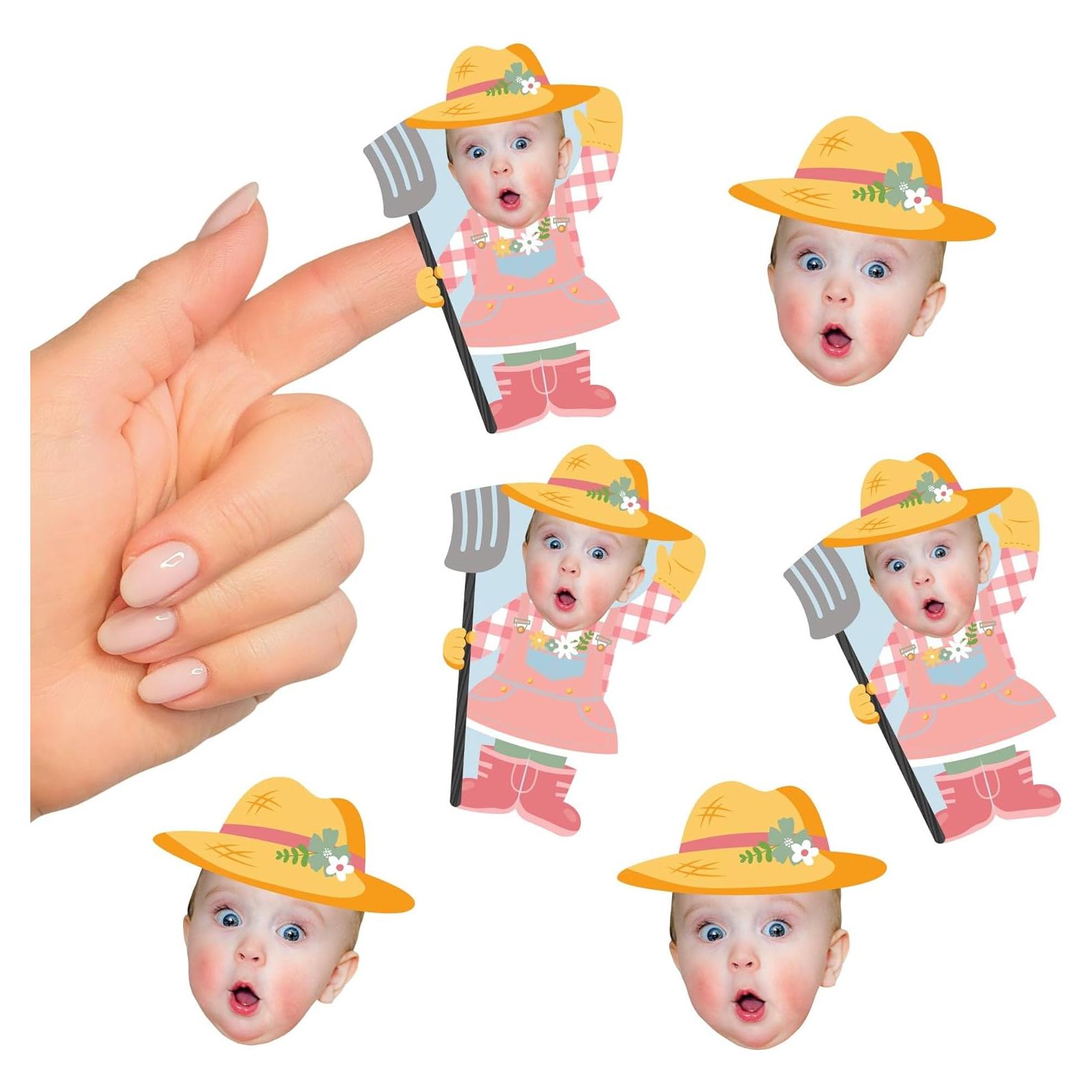 Stickers Personalizados Animales de Granja - 24 Piezas Rosa