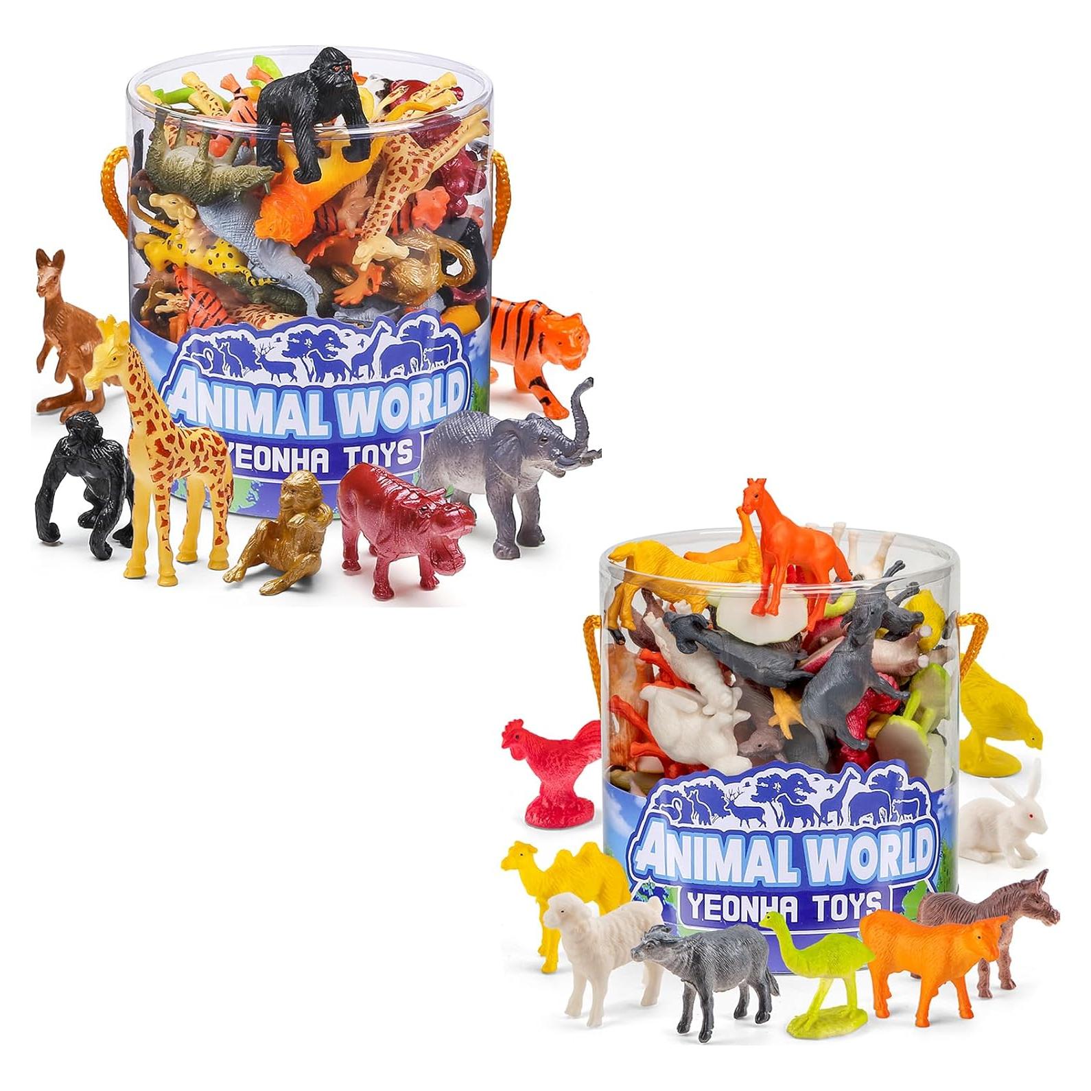 Conjunto 120 Figuras de Animales de Granja y Zoológico