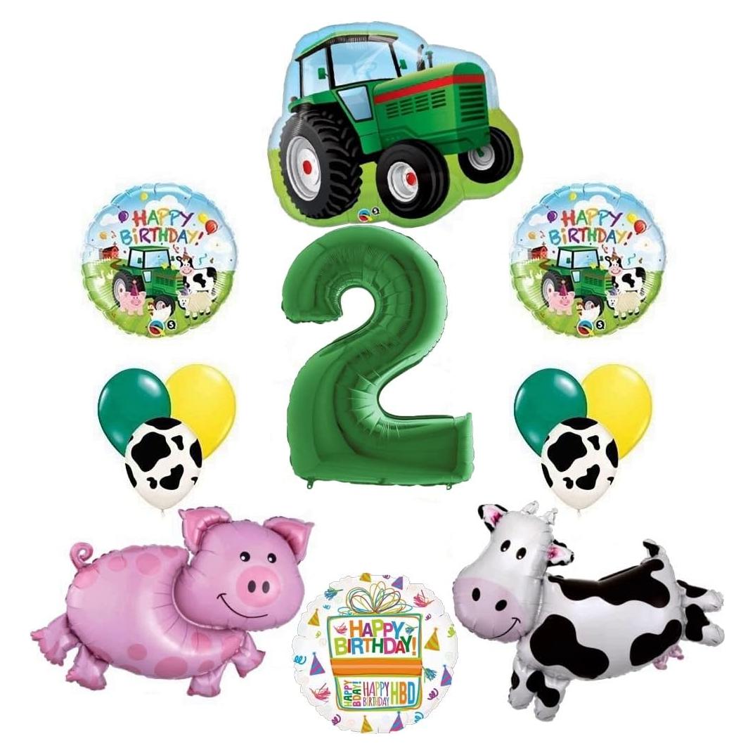 Ramo de Globos de Fiesta Tractor y Granja - Cumpleaños 2 Años