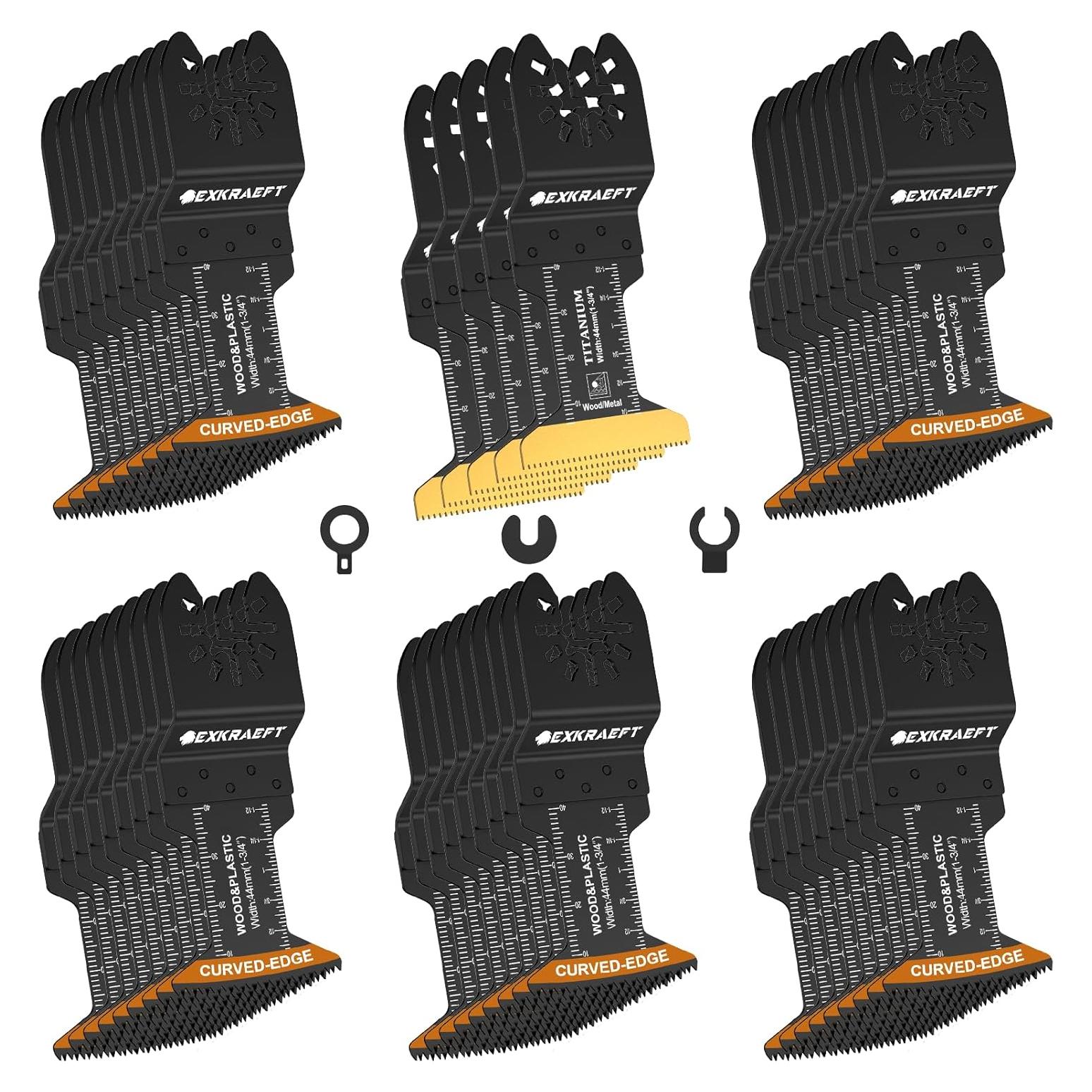 50 Hojas Oscilantes Titanio EXKRAEFT para Metal y Madera