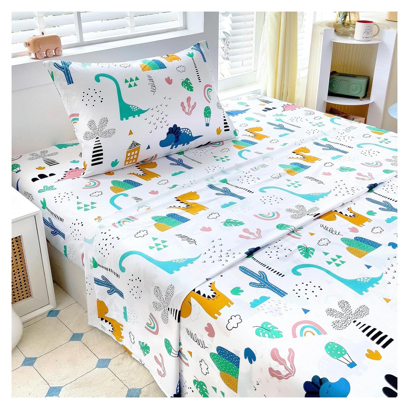 Juego de Sábanas Twin Homilay 3 Piezas Dinosaurio Microfibra