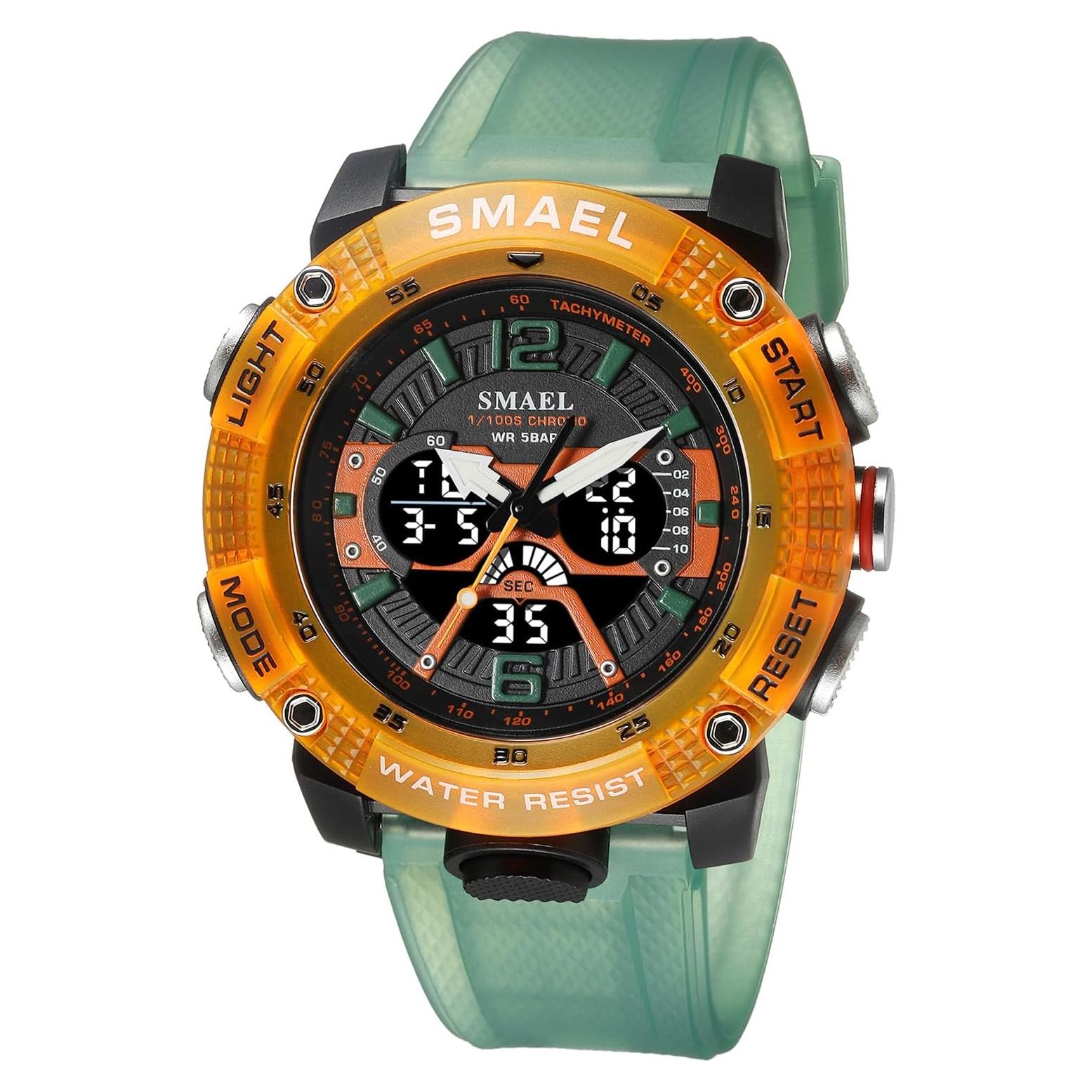 Reloj digital deportivo MASTOP 8058 verde transparente 50M
