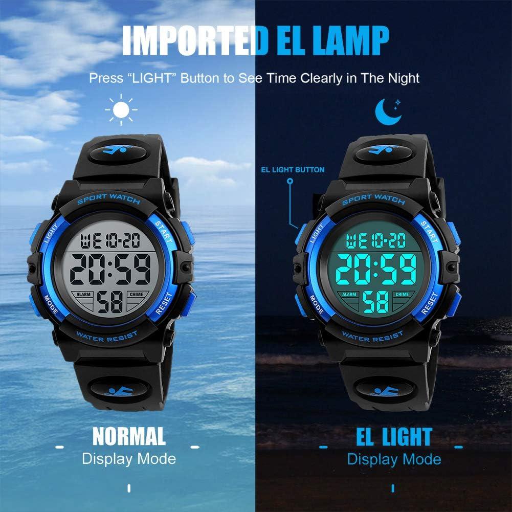Reloj Digital Impermeable para Niños KIDPER con LED y Alarma