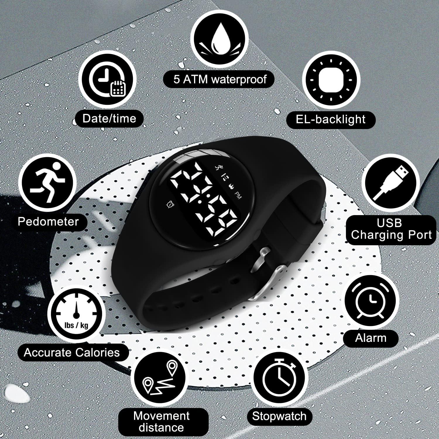 Reloj Digital Bomieux para Niños 5-15 Años con Podómetro