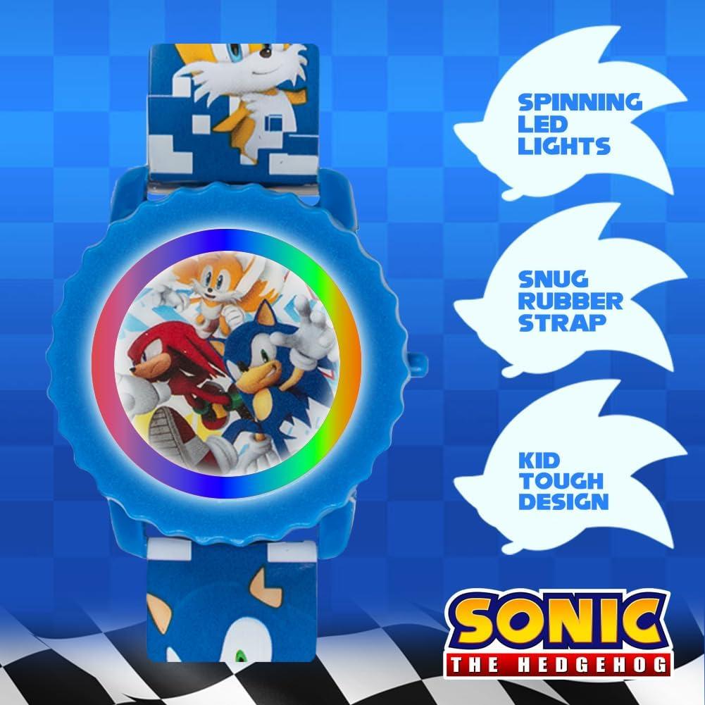 Reloj Digital Sonic The Hedgehog para Niños - LED Intermitente, Correa Ajustable