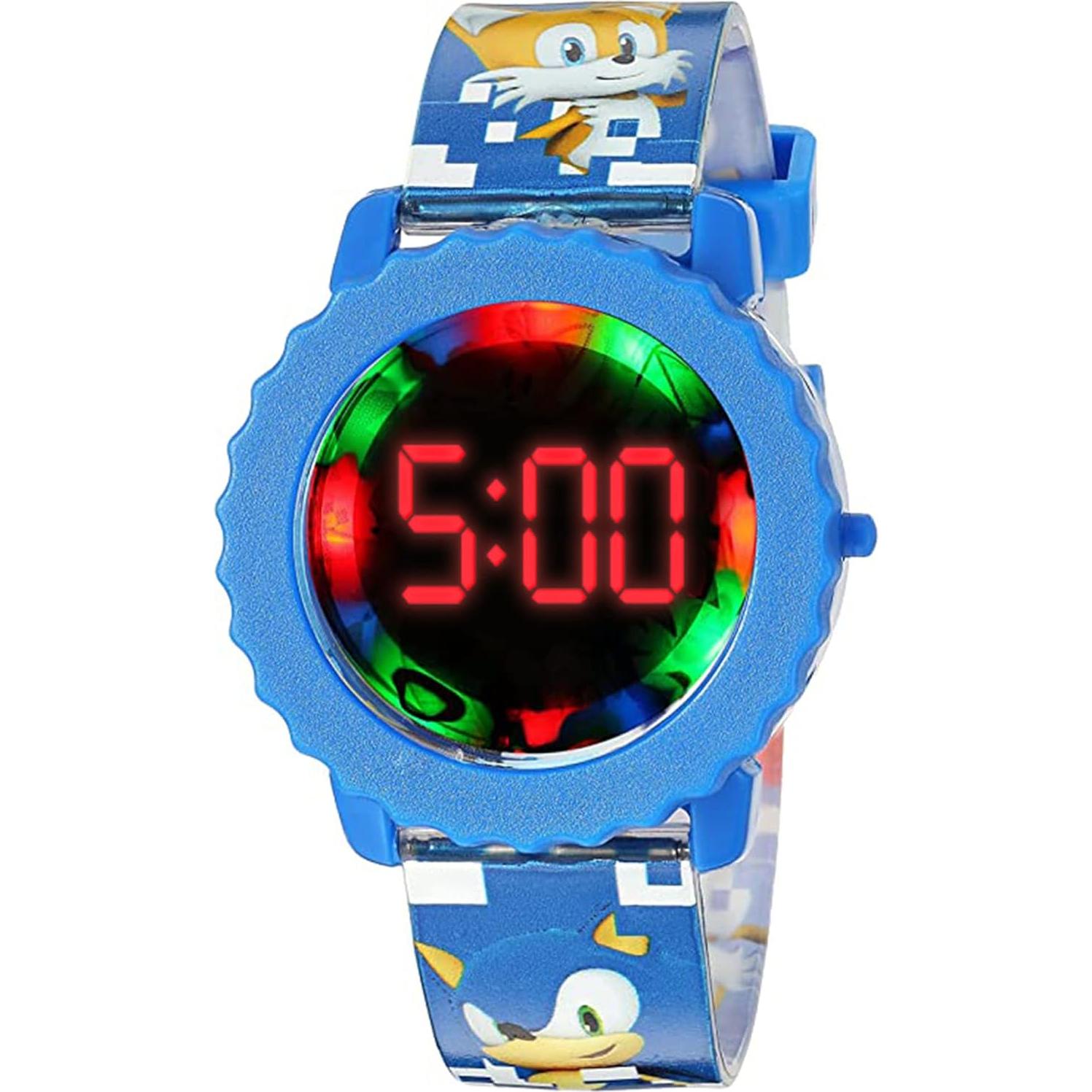 Reloj Digital Sonic The Hedgehog para Niños - LED Intermitente, Correa Ajustable