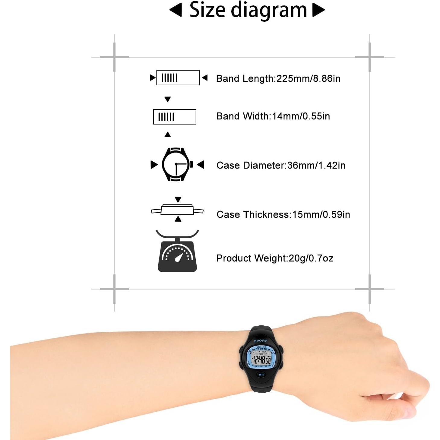 Reloj Digital Infantil Viecaeio Impermeable para Deportes 3-8 Años