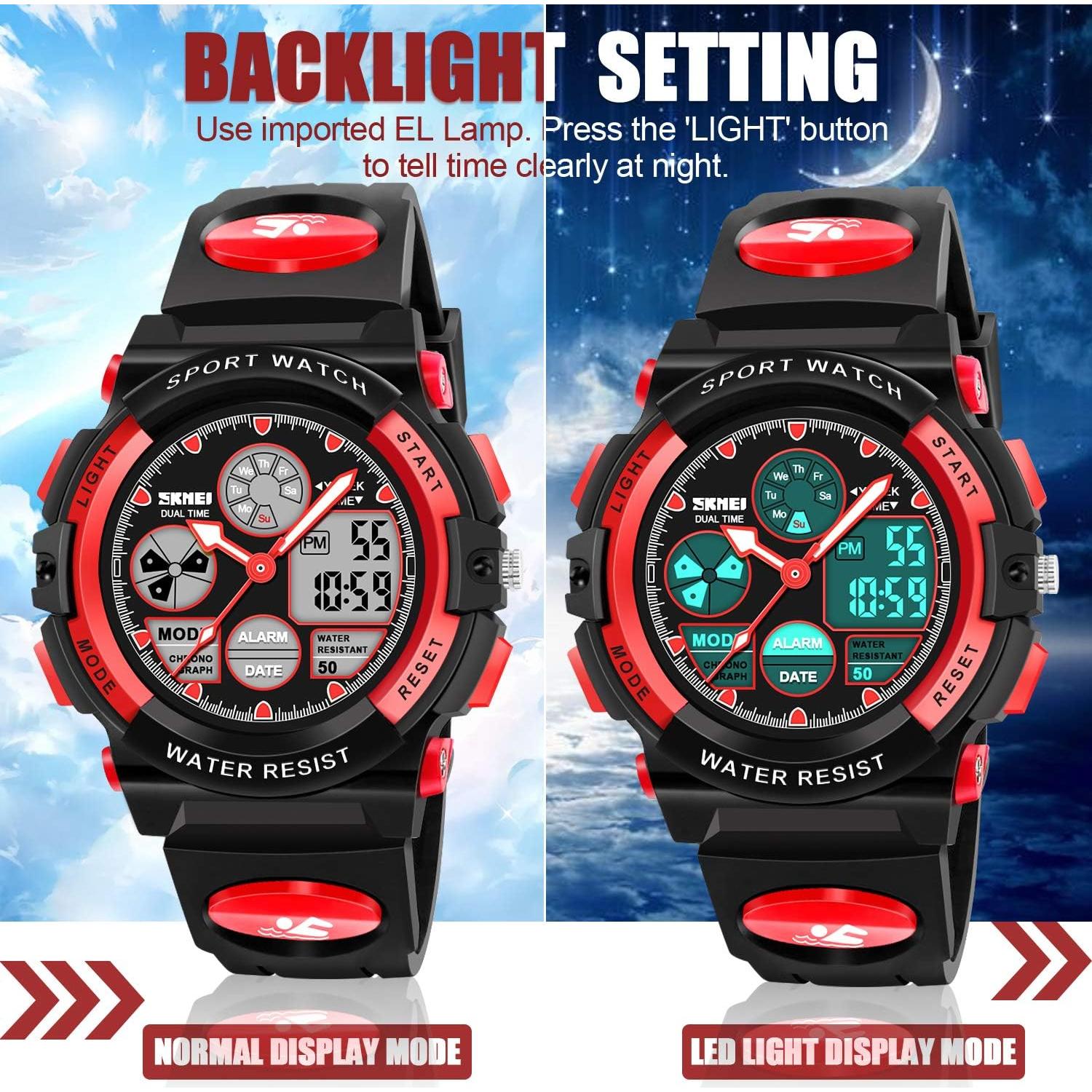 Reloj Digital Deportivo Impermeable Dodosky para Niños Rojo