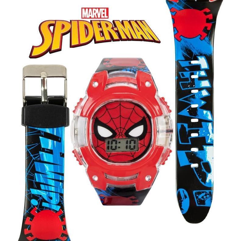 Reloj Digital LCD Spider-Man para Niños con Bisel Iluminado