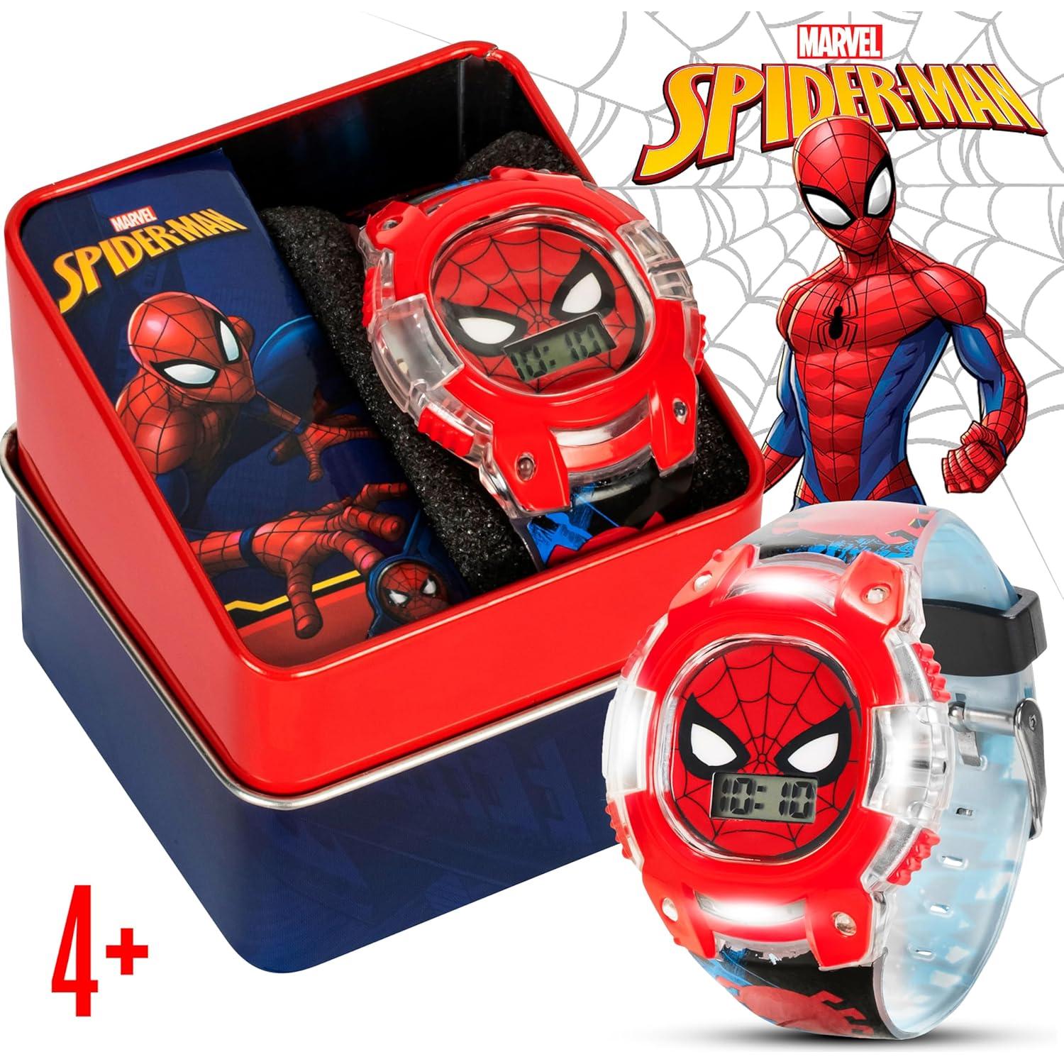 Reloj Digital LCD Spider-Man para Niños con Bisel Iluminado