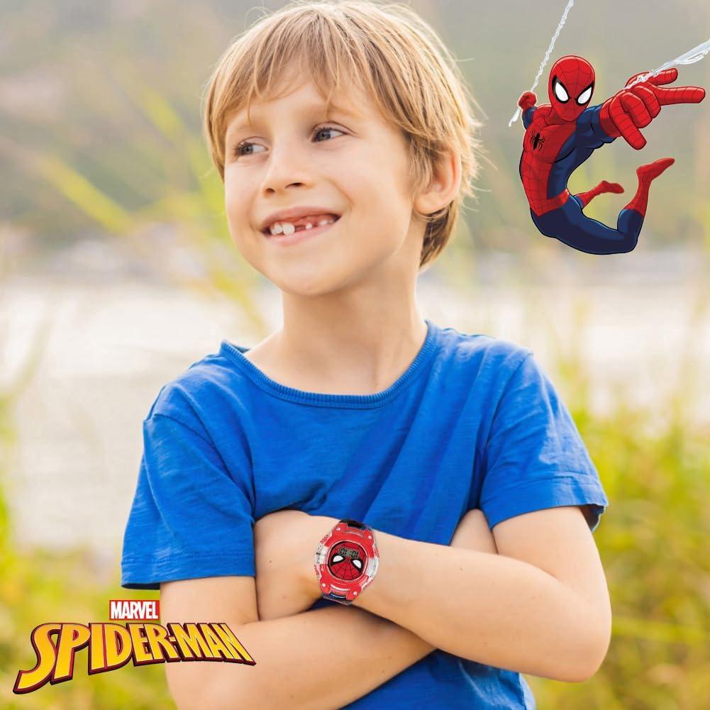 Reloj Digital LCD Spider-Man para Niños con Bisel Iluminado