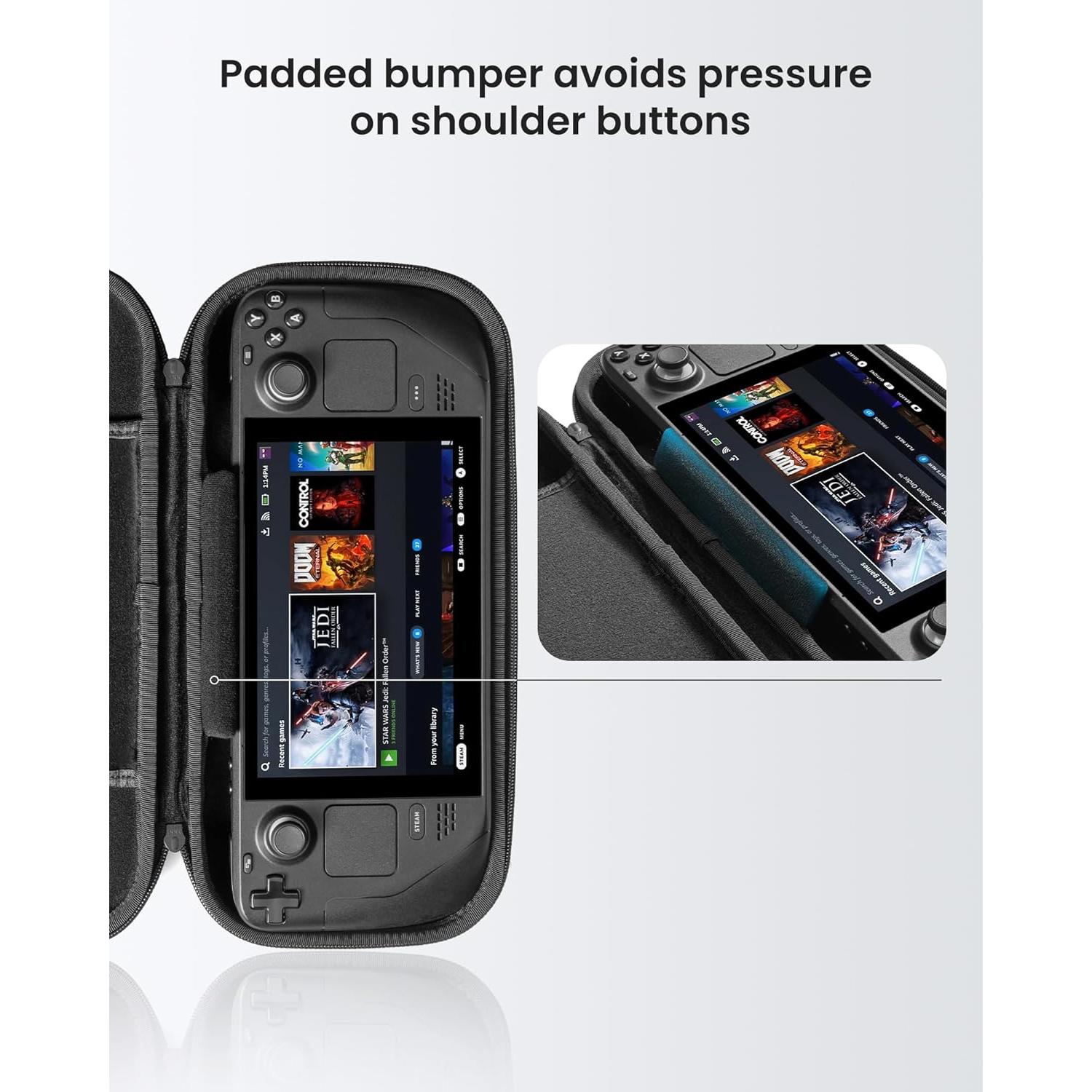 Funda de transporte tomtoc para Steam Deck negra dura