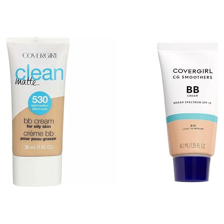Cremas BB Livianas COVERGIRL Clean Matte y Smoothers 2 Tubos 38g