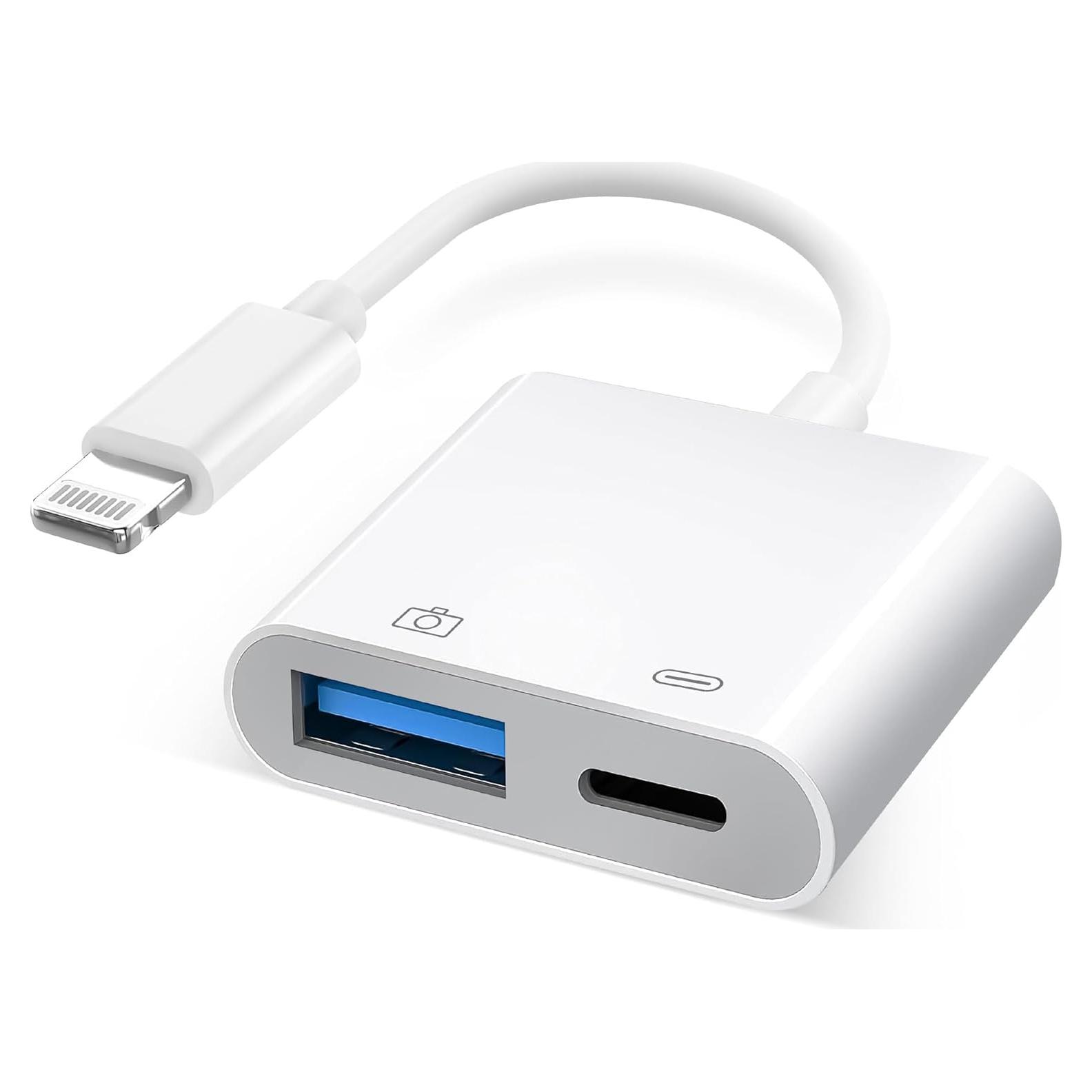 Adaptador de Cámara Lightning a USB Untvie con Carga - iPhone/iPad