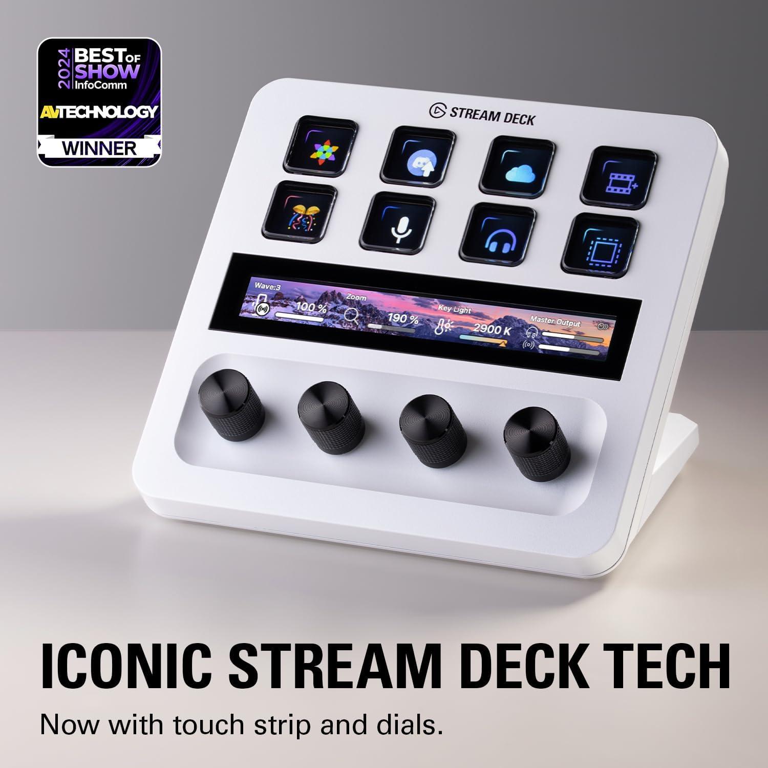Elgato Stream Deck + Blanco - 8 teclas LCD personalizables