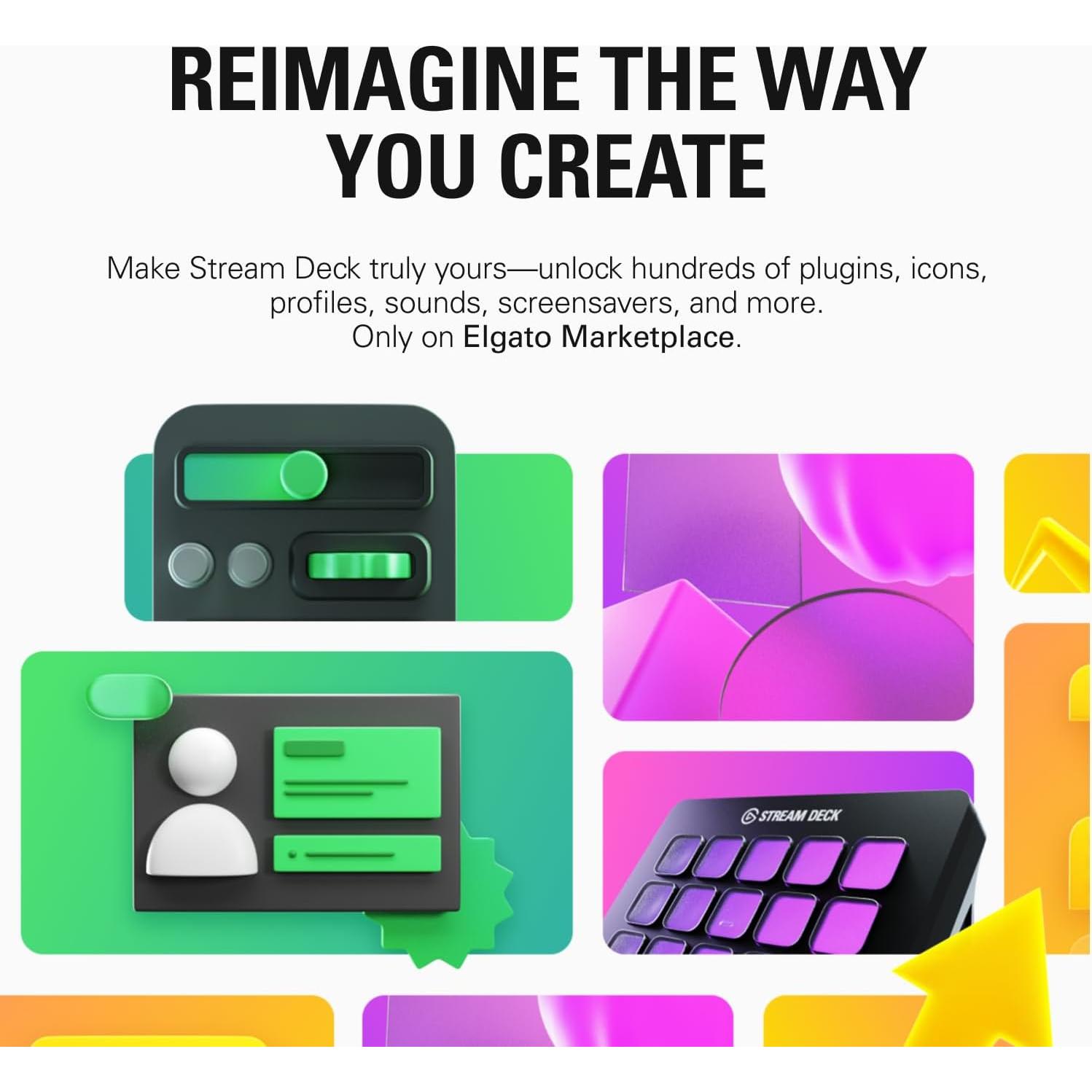 Elgato Stream Deck + Blanco - 8 teclas LCD personalizables