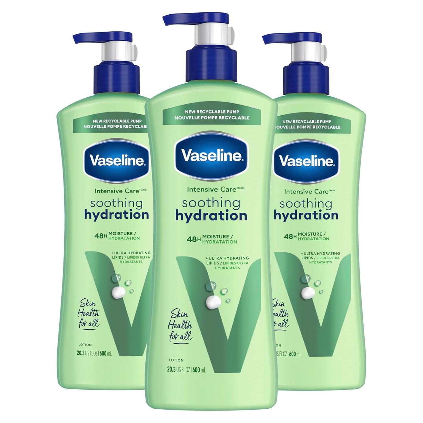 Loción Corporal Vaseline Cuidado Intensivo 573.5 ml x3 Aloe Vera