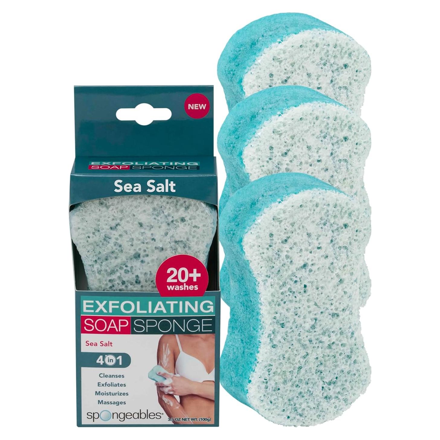 Esponjas de Ducha Spongeables Sal Marina 3 Unidades 20+ Lavados