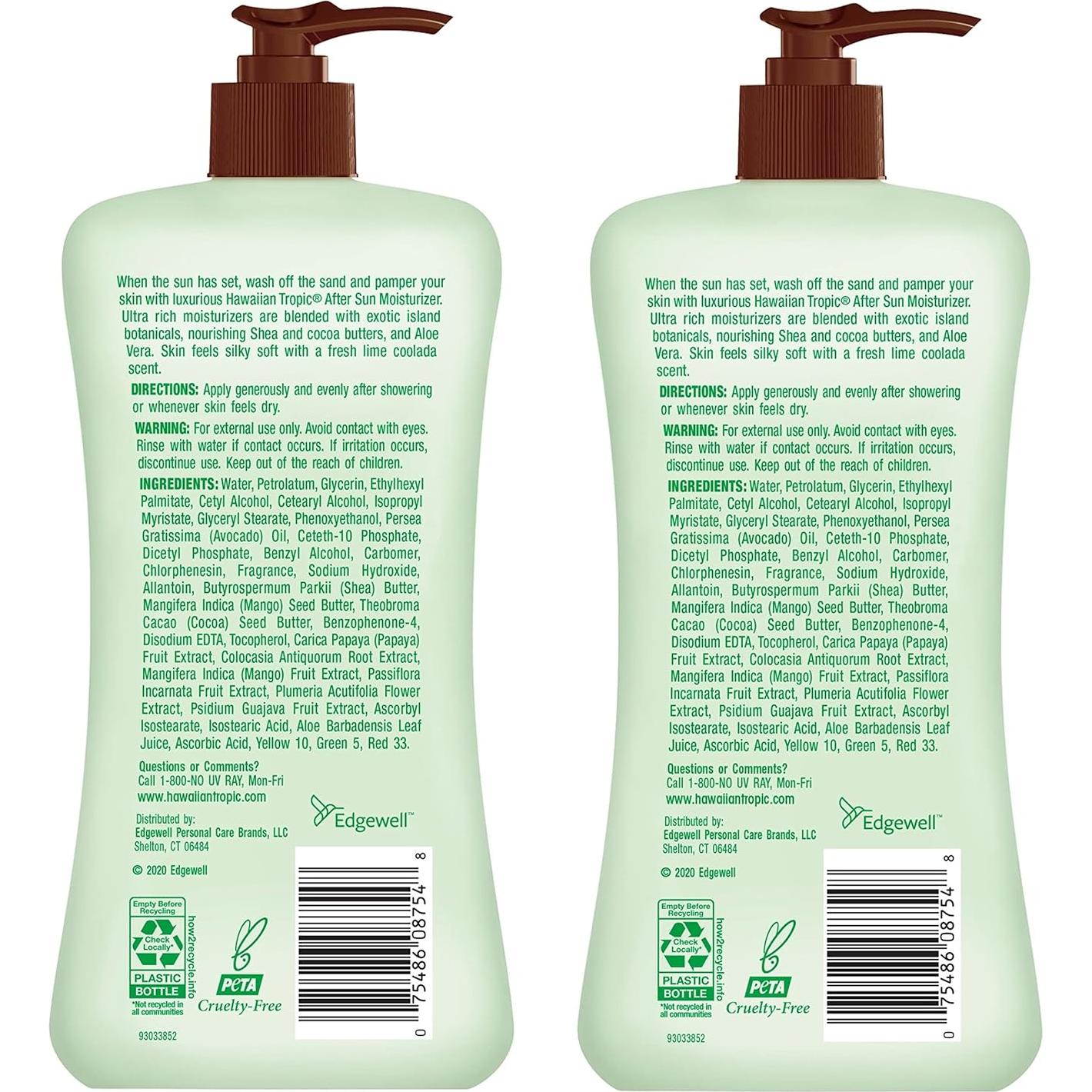 Loción After Sun Hawaiian Tropic Lime Coolada 907g Doble