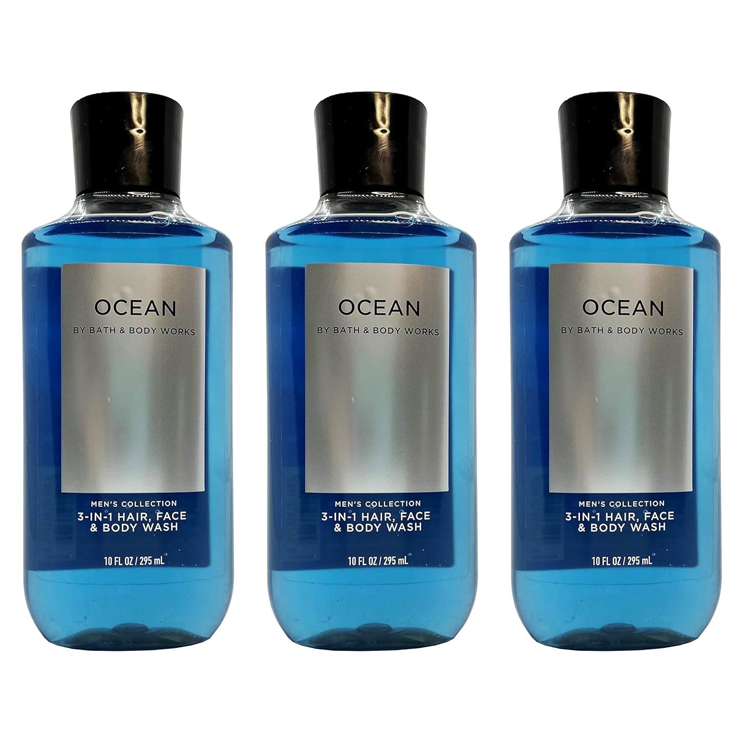Lote de 3 Champú y Gel de Ducha Ocean Bath and Body Works 296 ml